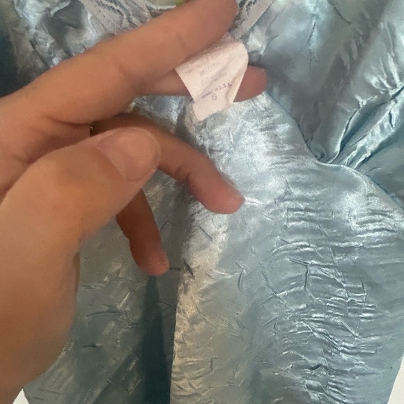 Julie's Closet Y2K Vintage Satin Baby Doll Blue Tie Back Small Made in USA - Picture 5 of 12